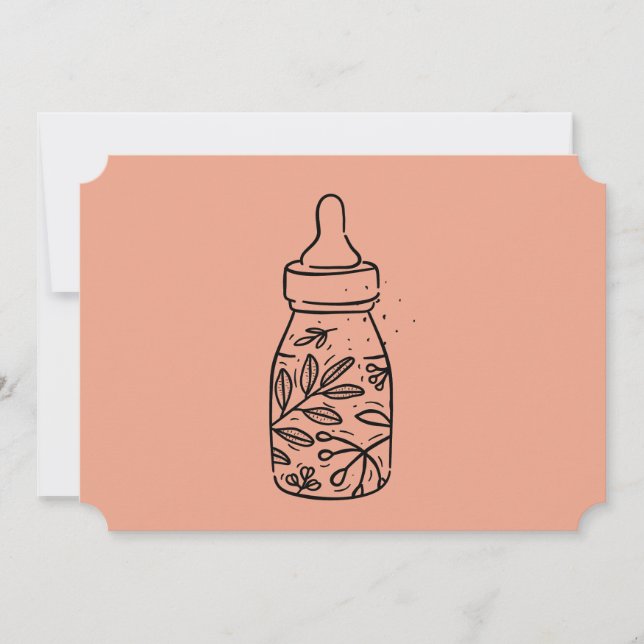 Babydusche Party Babyflasche Einladung (Vorderseite)