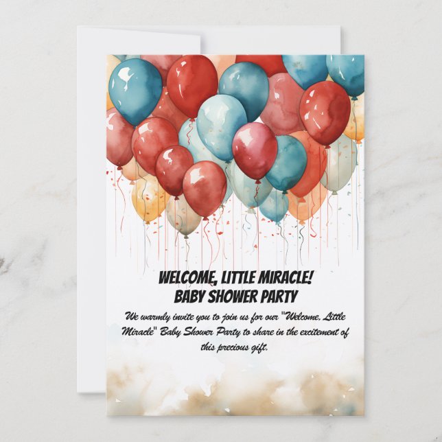 Babydusche Party Einladung (Vorderseite)