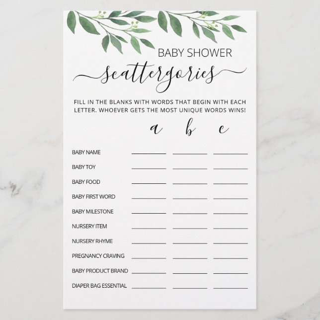 Babydusche Party-Essecke (Vorderseite)