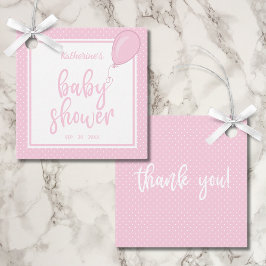 Babydusche Pastel Pink Baby Girl Polka Dot Geschenkanhänger