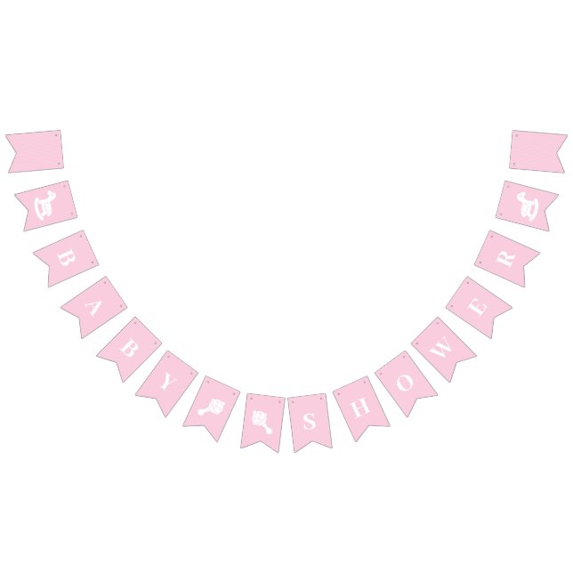 Babydusche Pastel Pink Baby Girl Wimpelkette (Alle)