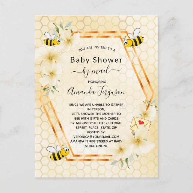 Babydusche per E-Mail Mama, um gelb zu sein Postkarte (Vorderseite)