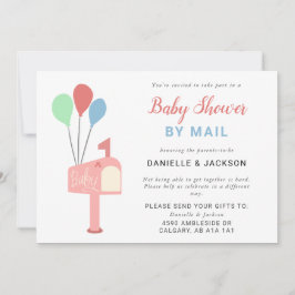 Babydusche per Mail Niedlich Pastel Pink Mailbox Einladung