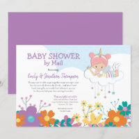 Babydusche per Mail Unicorn Fairy Florals