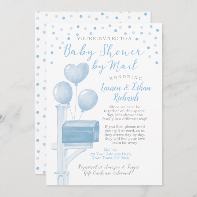 Babydusche per Post Einladung (Vorne/Hinten)