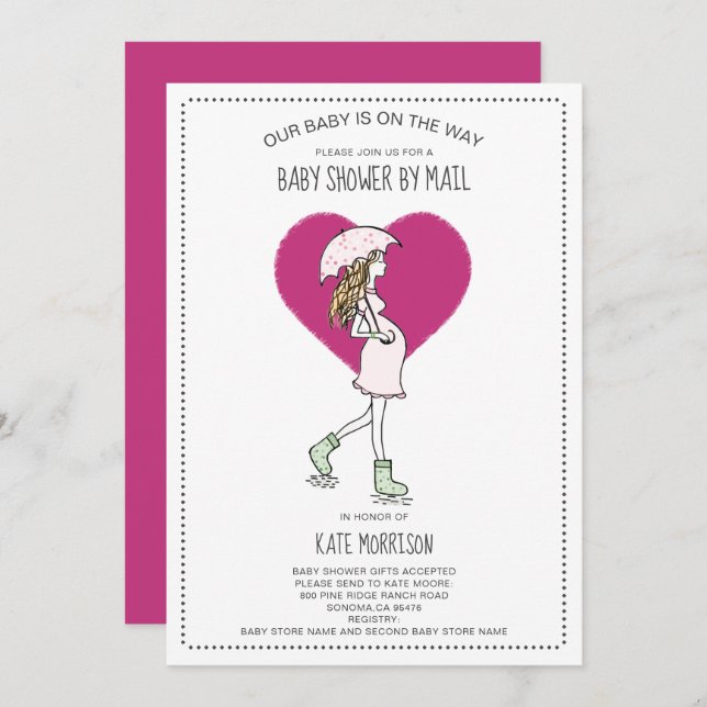 Babydusche per Post Einladung (Vorne/Hinten)