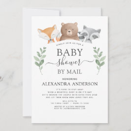 Babydusche per Post Woodland Eukalyptus Greenery Einladung