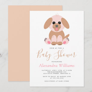 Babydusche Personalisiert neutrale Welpe Einladung