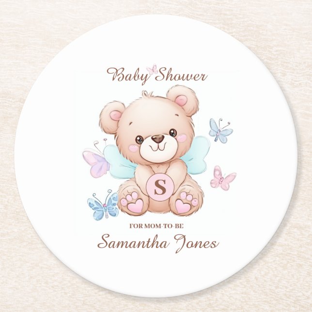 Babydusche Personalisiert Paper Untersetzer (Vorderseite)