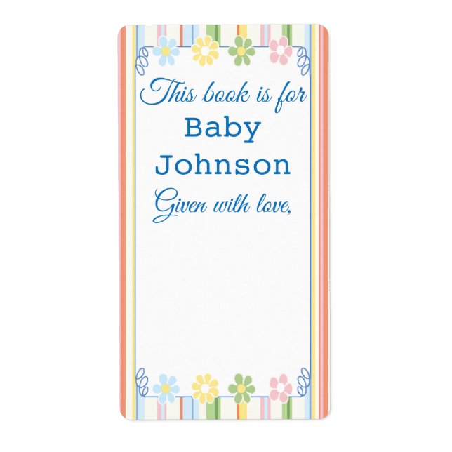 Babydusche "Picnic Floral" Buchzeichen Sheet von 8 (Vorne)