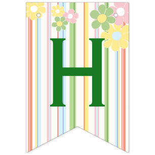 Babydusche "Picnic Floral" Frack-Banner Wimpelkette
