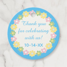 Babydusche Picnic Floral Stripes Geschenkanhänger