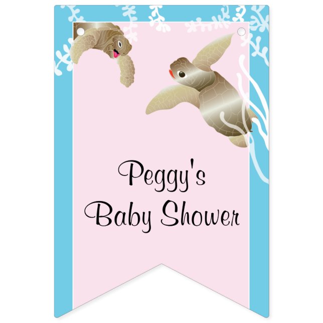 Babydusche Pink/Babyschildkröte, Frack Banner (Sechzehnte Fahne)