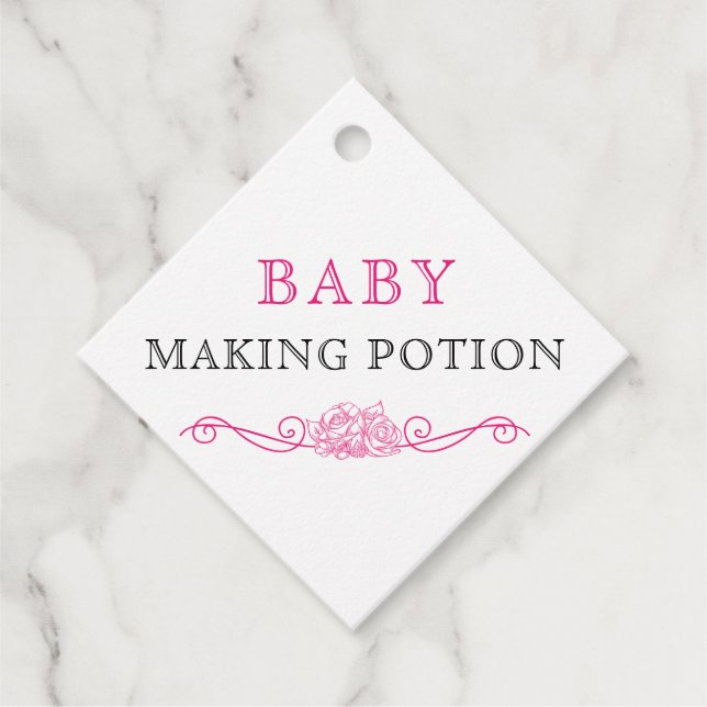 Babydusche Pink Black Baby Maaking Träne Geschenkanhänger (Vorderseite)