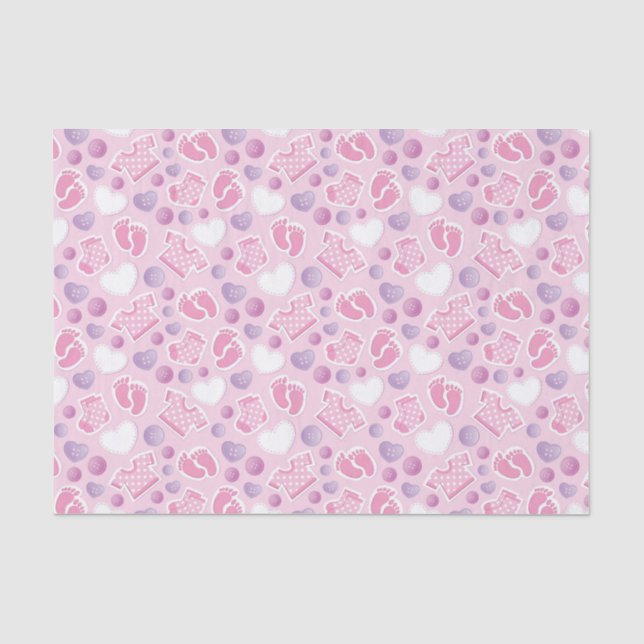 Babydusche Pink Girl Seidenpapier (Vorderseite)