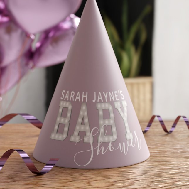 Babydusche Pink Personalisiert Paper Party Hats Partyhütchen (Von Creator hochgeladen)