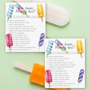 Babydusche Popsicle Wer das beste Spiel der Mama k