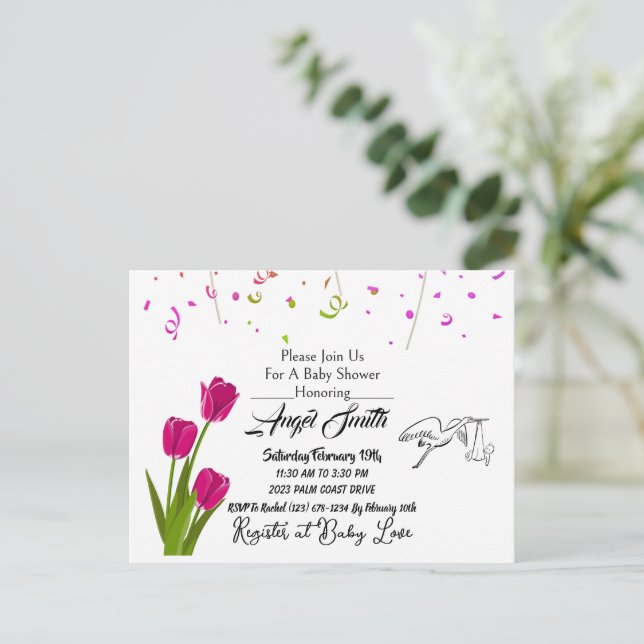 Babydusche Postkarte (Stehend Vorderseite)