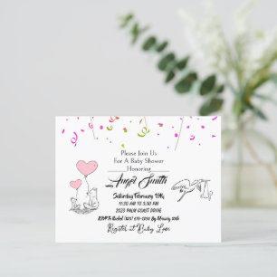 Babydusche Postkarte