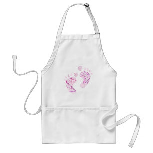 Babydusche Prinzessin Baby Mädchen rosa Füße druck Schürze