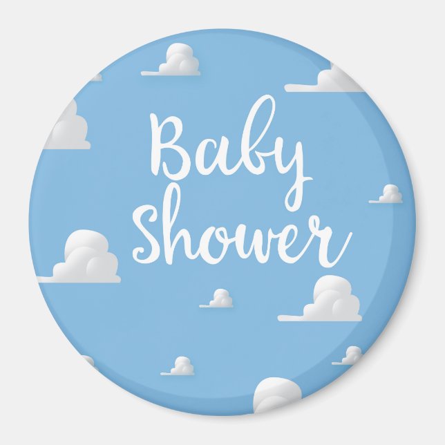 Babydusche Puffy White Clouds Magnet (Vorne)