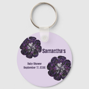 Babydusche Purple Flowers Floral Baby Girl Schlüsselanhänger