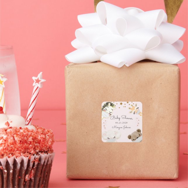 Babydusche Quadratischer Aufkleber (Party)