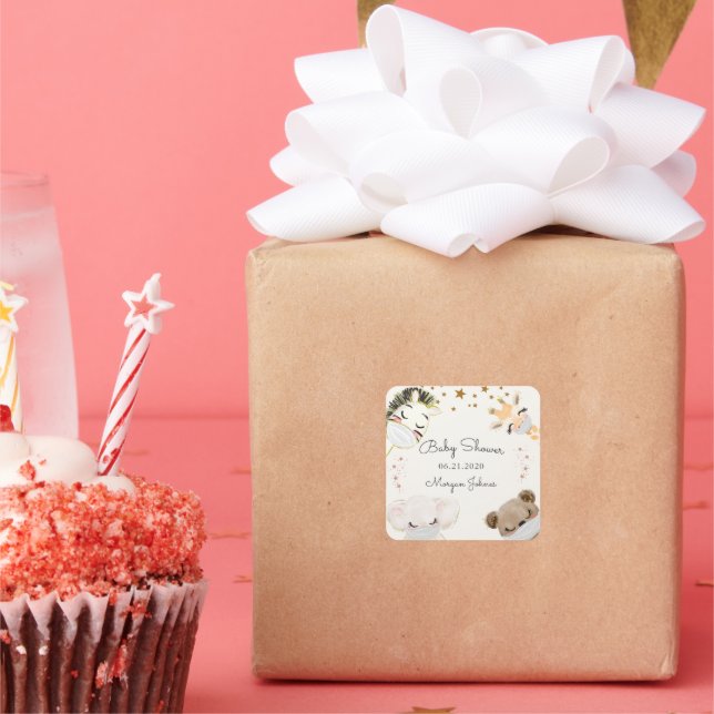Babydusche Quadratischer Aufkleber (Party)