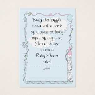 Babydusche Raffle Ticket/Rosa/Blaues Schloss