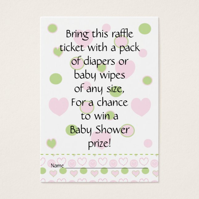 Babydusche Raffle Ticket/Zucker und Gewürz (Vorderseite)