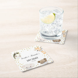 Babydusche Rechteckiger Pappuntersetzer