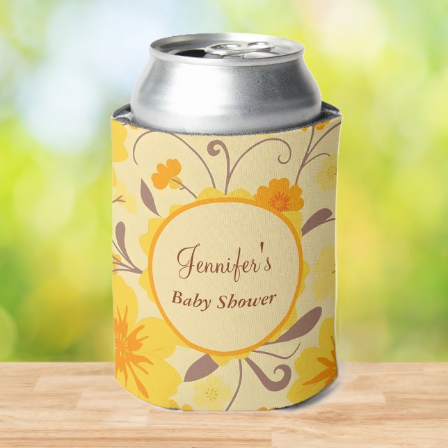 Babydusche Retro-Sonnenschein-Blüte- Dosenkühler (Baby Shower-Retro Sunshine Floral- Can Cooler )