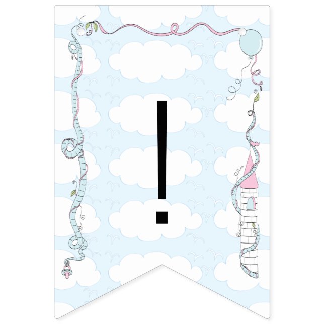Babydusche Rosa/Blau/Burg, Frack-Banner Wimpelkette (Sechzehnte Fahne)