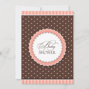 Babydusche Rosa braune flache Einladung