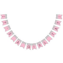 Babydusche Rosa/Dolphin, Frack-Banner Wimpelkette