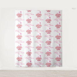 Babydusche Rosa Elefant| Schritt und Wiederholung Wandteppich