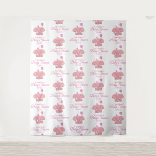 Babydusche Rosa Elefant  Schritt und Wiederholung Wandteppich