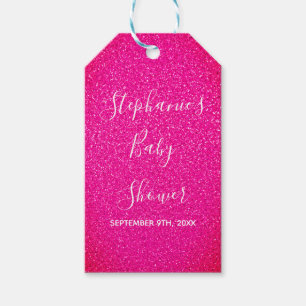 Babydusche Rosa Glitzer Individuelle Name Niedlich Geschenkanhänger