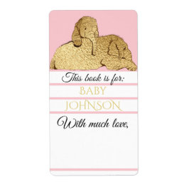Babydusche Rosa Gold Elephant Buchzeichen Sheet 8