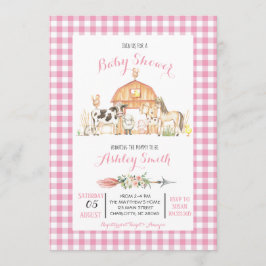 Babydusche, rosa Mädchen Einladung