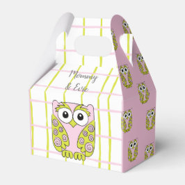 Babydusche Rosa Owl Geschenkschachtel