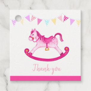 Babydusche Rosa Rosa Rosenpferd Aquarellkunst Geschenkanhänger