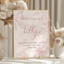 Babydusche Rosa Schneeflocke Wie groß ist der Bauc Poster