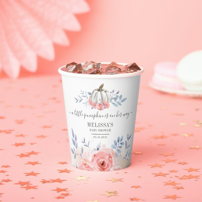 Babydusche Rose Roses Pumpkin Bloral Pappbecher (Insitu)