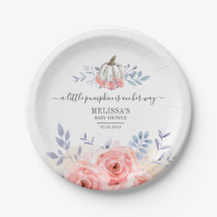 Babydusche Rose Roses Pumpkin Bloral Pappteller