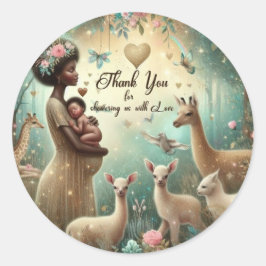 Babydusche rund Aufkleber Danke Stickers