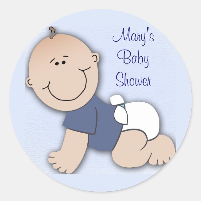 Babydusche Runder Aufkleber (Vorderseite)
