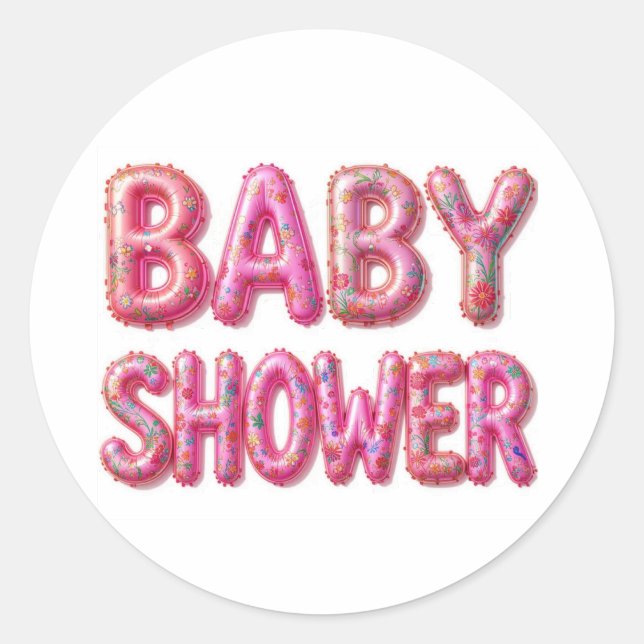 Babydusche Runder Aufkleber (Vorderseite)