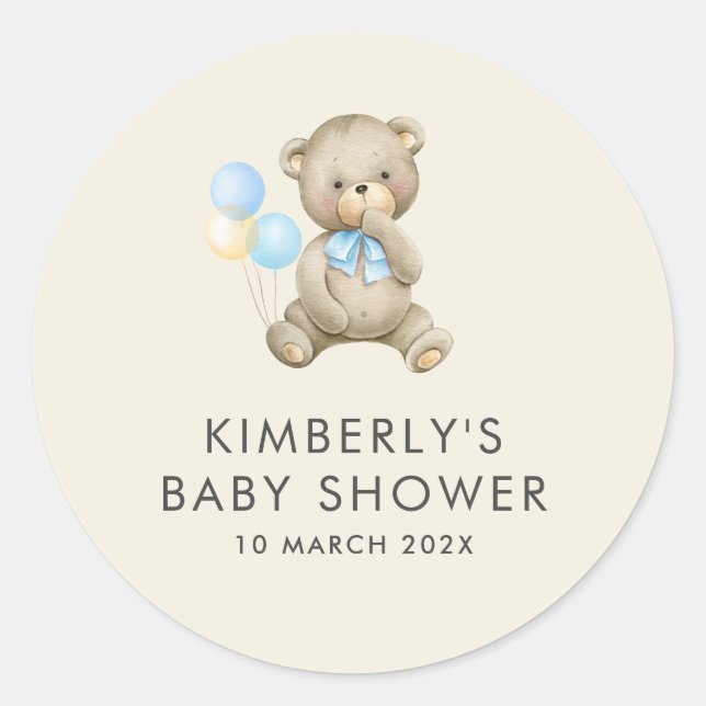 Babydusche Runder Aufkleber (Vorderseite)