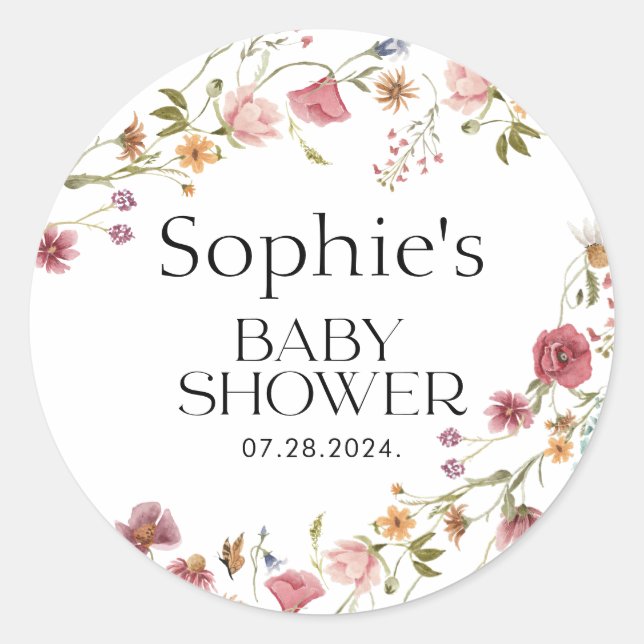 Babydusche Runder Aufkleber (Vorderseite)